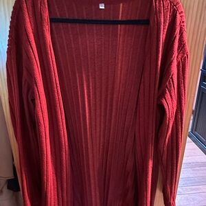 Elegant Burgundy Open Cardigan